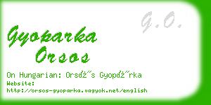 gyoparka orsos business card